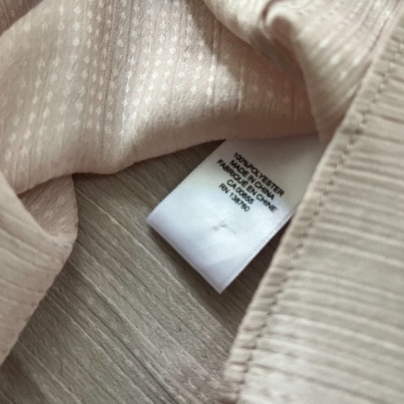 RW&Co Pearl Pink Button-Down Blouse with Neck Tie - Picture 9 of 12